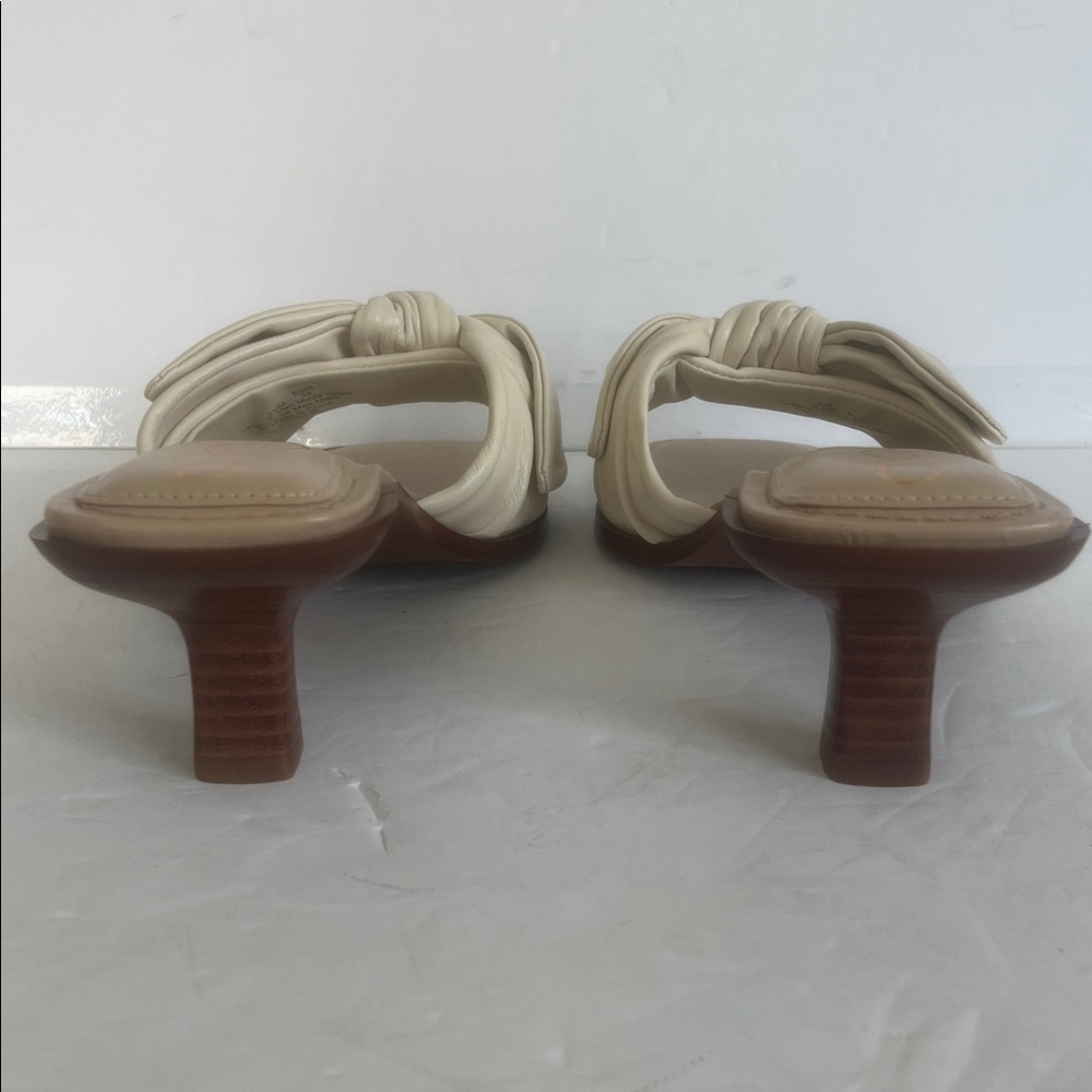 SAM EDELMAN Women's Darcie Ivory LEATHER Bow Kitten Heels Sandals Size 8.5 NWT - Picture 8 of 11